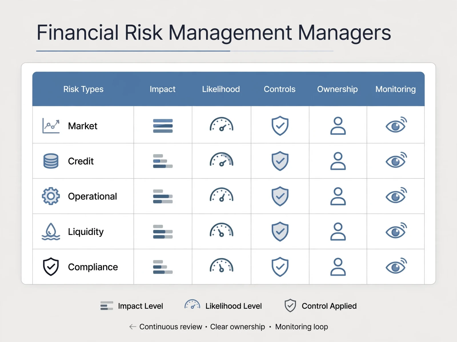 Explanatory business visual for Financial Risk Management for Managers