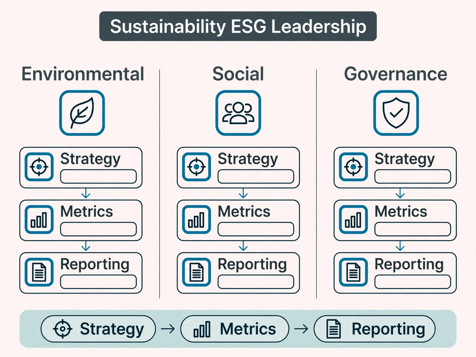 Explanatory business visual for Sustainability and ESG Leadership