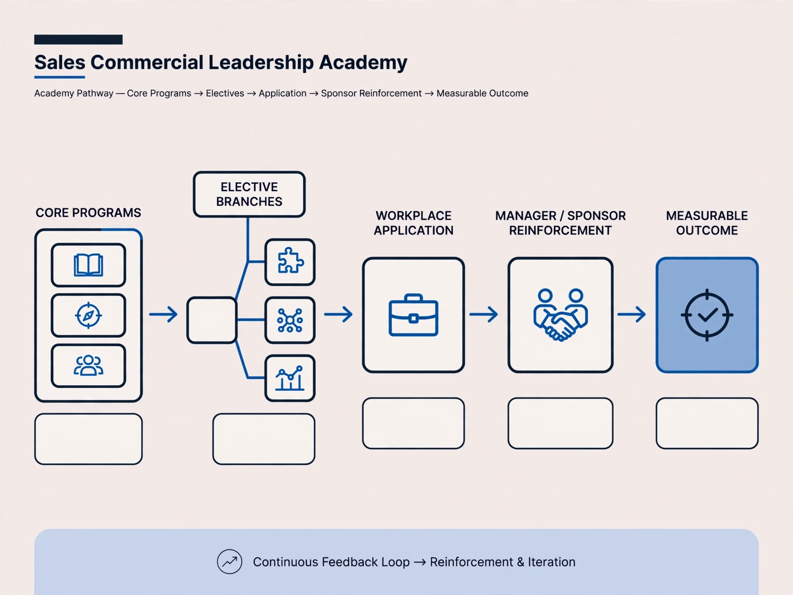 Explanatory business visual for Sales and Commercial Leadership Academy