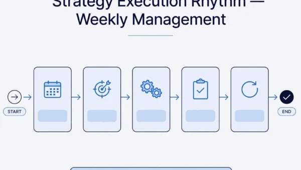Explanatory business visual for Strategy Execution Rhythm: How to Turn Priorities Into Weekly Management