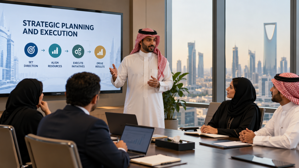 a GCC hiring team comparing structured interview evidence and candidate scorecards